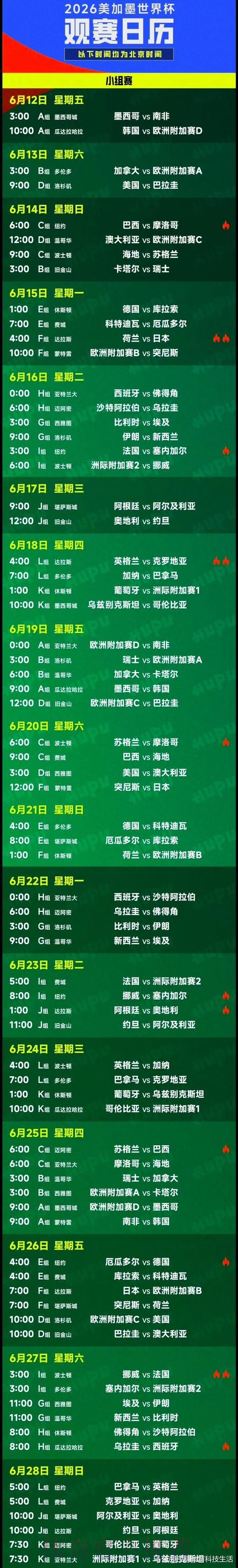 世界杯小组赛赛程完整版 世界杯小组赛赛程完整版