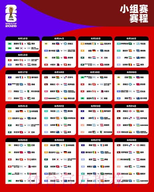 2026世界杯每日赛程哪里看 2026世界杯每日赛程哪里看